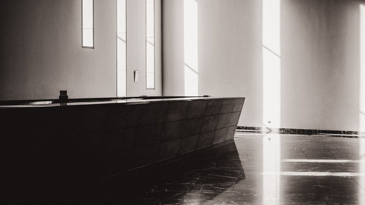 Light falling across a dark floor