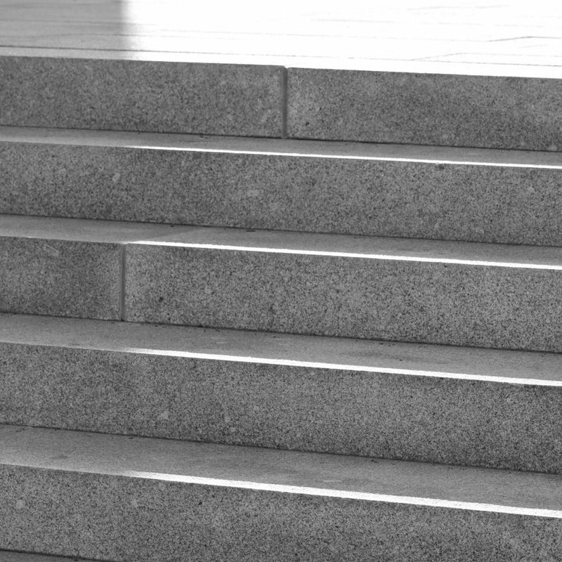 Granite steps with light